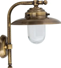 Discount Lido Wandlampe Außen aus Messing Glas Haustür Maritim