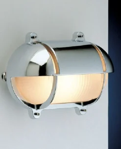 Laura Suardi Wandlampe Außen Chrom Maritim IP54 Haustür Eingang* Außenleuchten Antik|Außenleuchten Messing