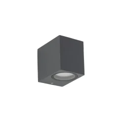TK Lighting Wandlampe außen Downlight Grau Metall IP44 GU10 H:8 cm* Metall Lampen|Feuchtraumleuchten