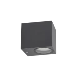 TK Lighting Wandlampe außen Downlight Grau Metall IP44 GU10 H:8 cm* Metall Lampen|Feuchtraumleuchten