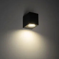 TK Lighting Wandlampe außen Downlight Grau Metall IP44 GU10 H:8 cm* Metall Lampen|Feuchtraumleuchten