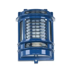 Discount Lido Wandlampe außen E27 IP64 Messing Glas H: 22 cm Blau