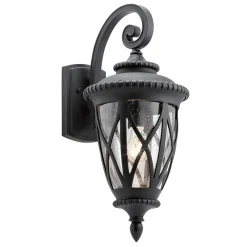 Outlet Elstead Wandlampe außen E27 IP44 Schwarz Haus Terrasse Glas