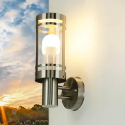 Easylight Wandlampe Außen Edelstahl Modern IP44 Garten Hof* Metall Lampen|Gartenlaternen