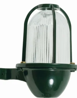 Best Lido Wandlampe außen Glas Messing E27 IP64 22 cm hoch Grün