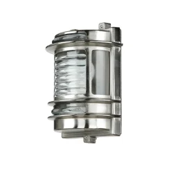 Hot Lido Wandlampe Außen Glas Messing in Nickel Maritim IP64