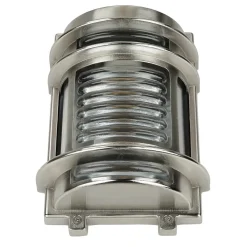 Hot Lido Wandlampe Außen Glas Messing in Nickel Maritim IP64