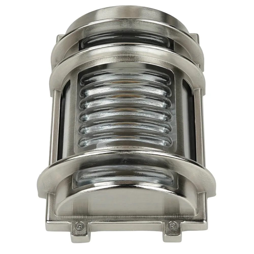 Hot Lido Wandlampe Außen Glas Messing in Nickel Maritim IP64
