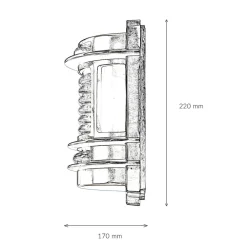 Hot Lido Wandlampe Außen Glas Messing in Nickel Maritim IP64
