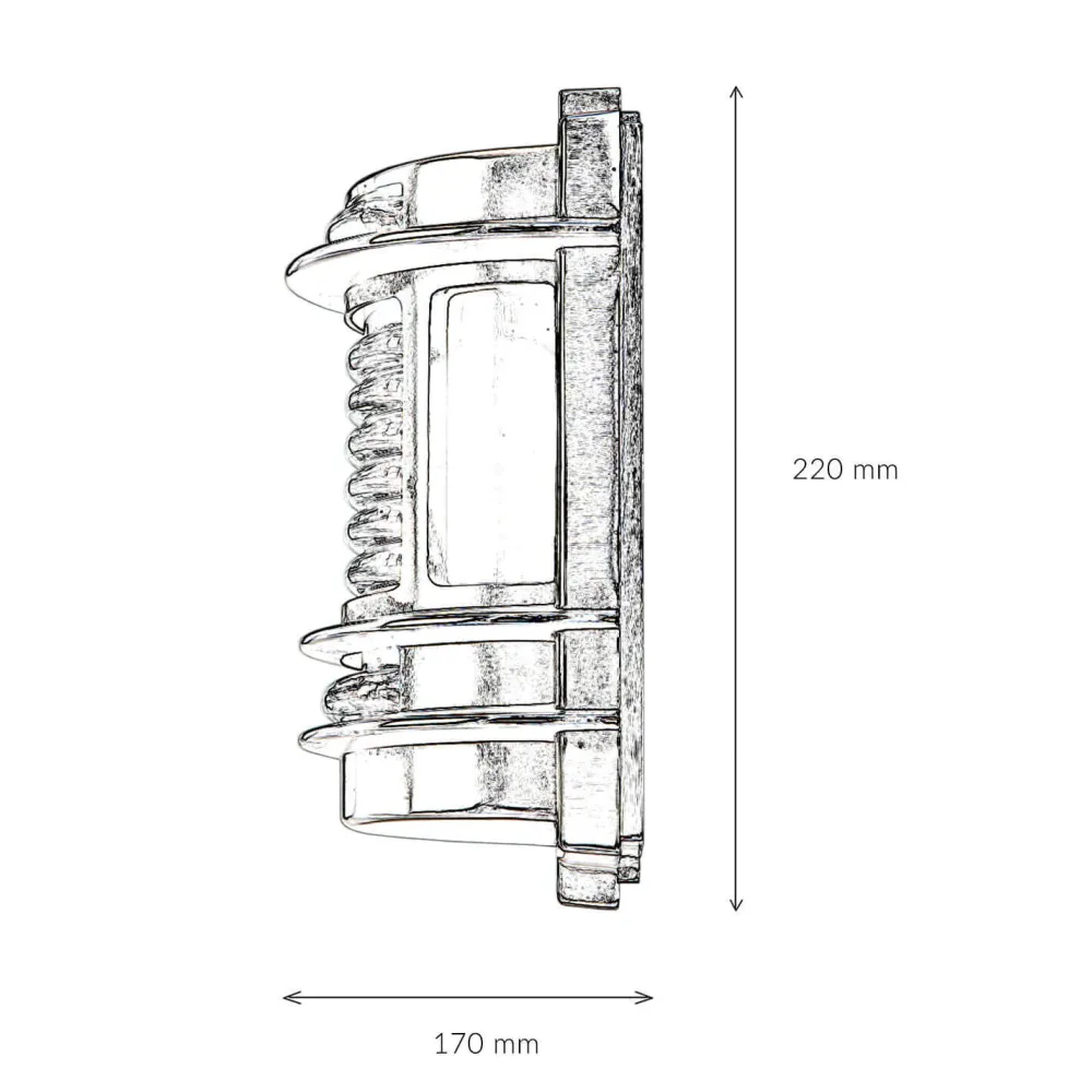 Hot Lido Wandlampe Außen Glas Messing in Nickel Maritim IP64
