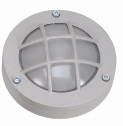 Lido Wandlampe außen Grau Echt-Messing rund D: 14 cm IP64* Außenwandleuchten|Feuchtraumleuchten