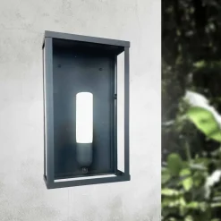 Giovanni Battista Wandlampe außen H: 36 cm IP43 E27 in Bronze aus Eisen Glas* Außenwandleuchten|Moderne Außenleuchten