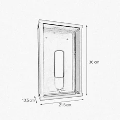 Giovanni Battista Wandlampe außen H: 36 cm IP43 E27 in Bronze aus Eisen Glas* Außenwandleuchten|Moderne Außenleuchten