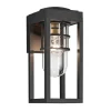Discount Elstead Wandlampe außen H: 33 cm IP44 Schwarz E27 eckig klein