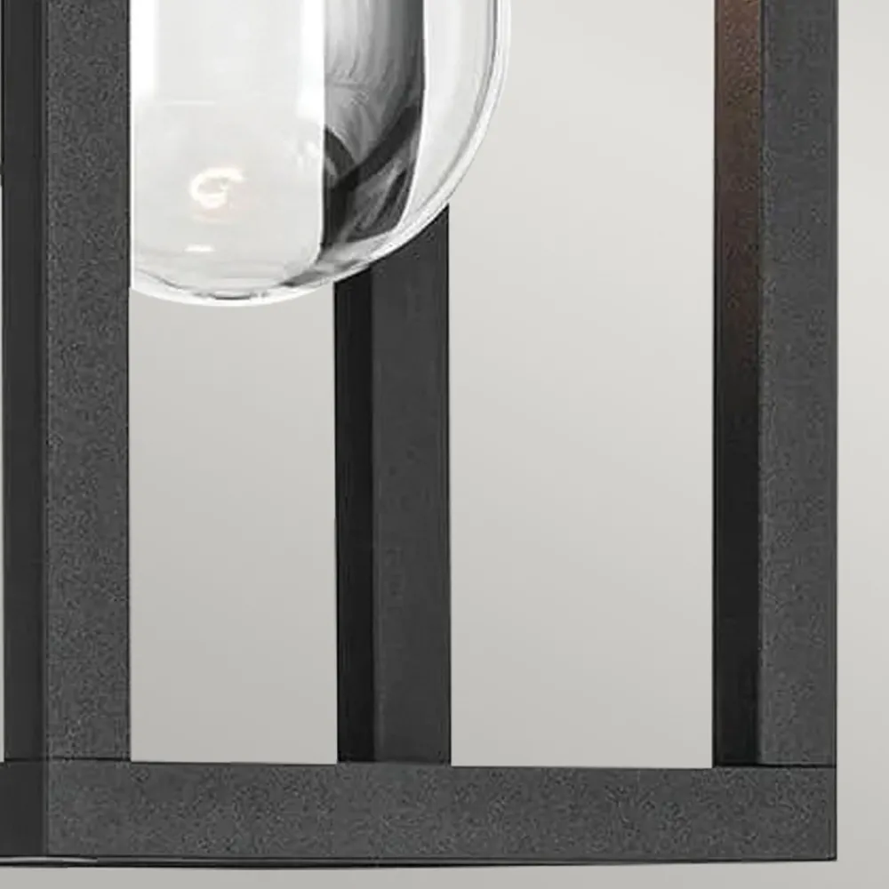 Discount Elstead Wandlampe außen H: 33 cm IP44 Schwarz E27 eckig klein