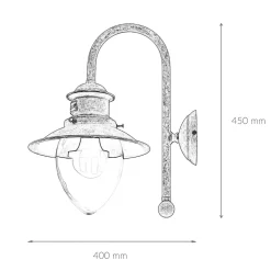 Giovanni Battista Wandlampe außen H: 45 cm Maritim Echt-Messing* Außenwandleuchten|Lampen Aus Aller Welt