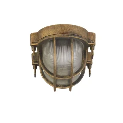 Outlet Searchlight Wandlampe außen IP44 E27 in Gold Antik H: 25 cm Maritim