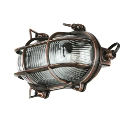 Lido Wandlampe Außen Kupfer Echt-Messing oval IP64* Rustikale Lampen|Metall Lampen