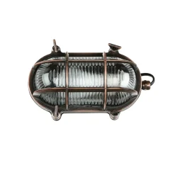 Lido Wandlampe Außen Kupfer Echt-Messing oval IP64* Rustikale Lampen|Metall Lampen