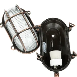 Lido Wandlampe Außen Kupfer Echt-Messing oval IP64* Rustikale Lampen|Metall Lampen