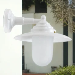 Best Lido Wandlampe außen Maritim Glas Messing E27 IP64 B: 26 cm