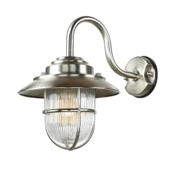 Lido Wandlampe Außen Maritim Messing Riffelglas IP64 Hof* Metall Lampen|Messinglampen