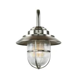 Lido Wandlampe Außen Maritim Messing Riffelglas IP64 Hof* Metall Lampen|Messinglampen