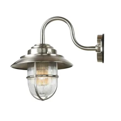 Lido Wandlampe Außen Maritim Messing Riffelglas IP64 Hof* Metall Lampen|Messinglampen