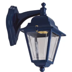 Lido Wandlampe außen Messing E27 IP43 H: 26 cm Blau Rustikal* Außenwandleuchten|Rustikale Lampen