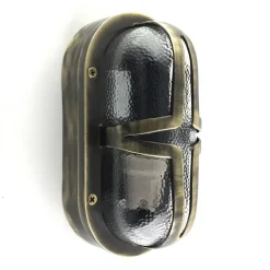 Andromeda Wandlampe außen Messing Glas 23 cm breit IP64 E27 Maritim* Außenwandleuchten|Feuchtraumleuchten