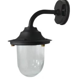 Lido Wandlampe außen Messing Glas E27 IP64 30 cm hoch* Metall Lampen|Messinglampen