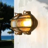 Lido Wandlampe Außen Messing Glas Haus oval Maritim* Metall Lampen|Messinglampen