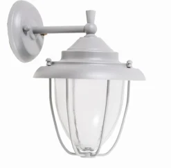 Lido Wandlampe außen Messing Glas E27 IP23 26 cm hoch Grau* Außenwandleuchten|Messinglampen