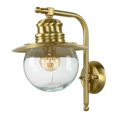 New Lido Wandlampe Außen Messing Glas Maritim Hof PELLA