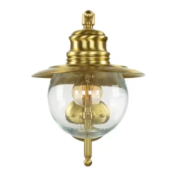 New Lido Wandlampe Außen Messing Glas Maritim Hof PELLA