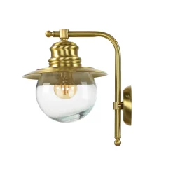 New Lido Wandlampe Außen Messing Glas Maritim Hof PELLA