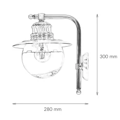 New Lido Wandlampe Außen Messing Glas Maritim Hof PELLA