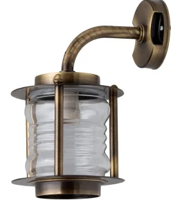 Lido Wandlampe Außen Messing Glas Maritim Hof Terrasse* Außenleuchten Antik|Außenleuchten Messing