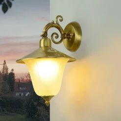 Sale Lido Wandlampe Außen Messing Glas Hof Rustikal IP23