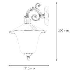Sale Lido Wandlampe Außen Messing Glas Hof Rustikal IP23