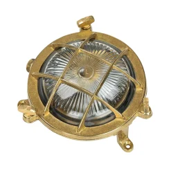 Lido Wandlampe Außen Messing Haus Hof rund Maritim* Rustikale Lampen|Metall Lampen