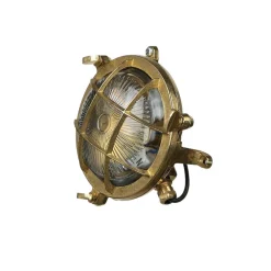 Lido Wandlampe Außen Messing Haus Hof rund Maritim* Rustikale Lampen|Metall Lampen