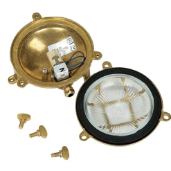 Lido Wandlampe Außen Messing Haus Hof rund Maritim* Rustikale Lampen|Metall Lampen