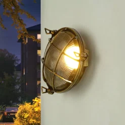 Lido Wandlampe außen Messing Maritim IP64 E27 SERIFOS* Rustikale Lampen|Metall Lampen