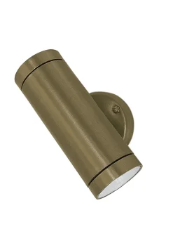 Andromeda Wandlampe außen Messing massiv Glas GU10 IP44 Up Down* Außenwandleuchten|Messinglampen