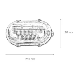 Sale Lido Wandlampe Außen Messing Maritim oval IP64 Haus Tür
