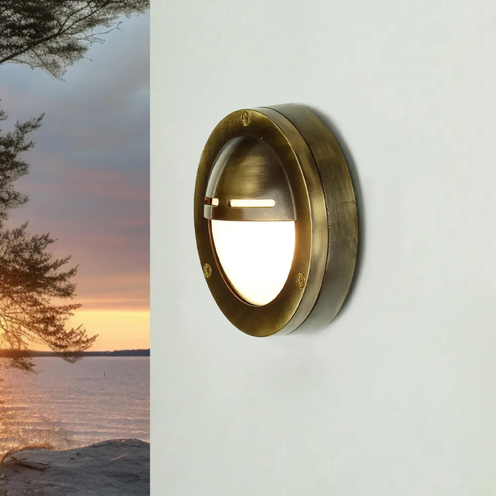 Discount Lido Wandlampe Außen Messing Maritim Terrassenleuchte