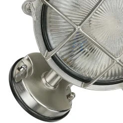 Lido Wandlampe außen Messing massiv Riffelglas E27 IP64 SERIFOS* Rustikale Lampen|Metall Lampen