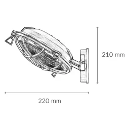 Lido Wandlampe außen Messing massiv Riffelglas E27 IP64 SERIFOS* Rustikale Lampen|Metall Lampen