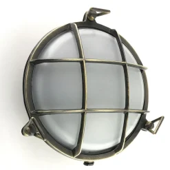 Discount Andromeda Wandlampe außen Messing massiv Glas D: 24 cm rund IP64